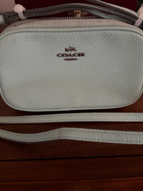 Coach Handbags - Coach Pebble Leather Small Crossbody Bag in Pale Mint